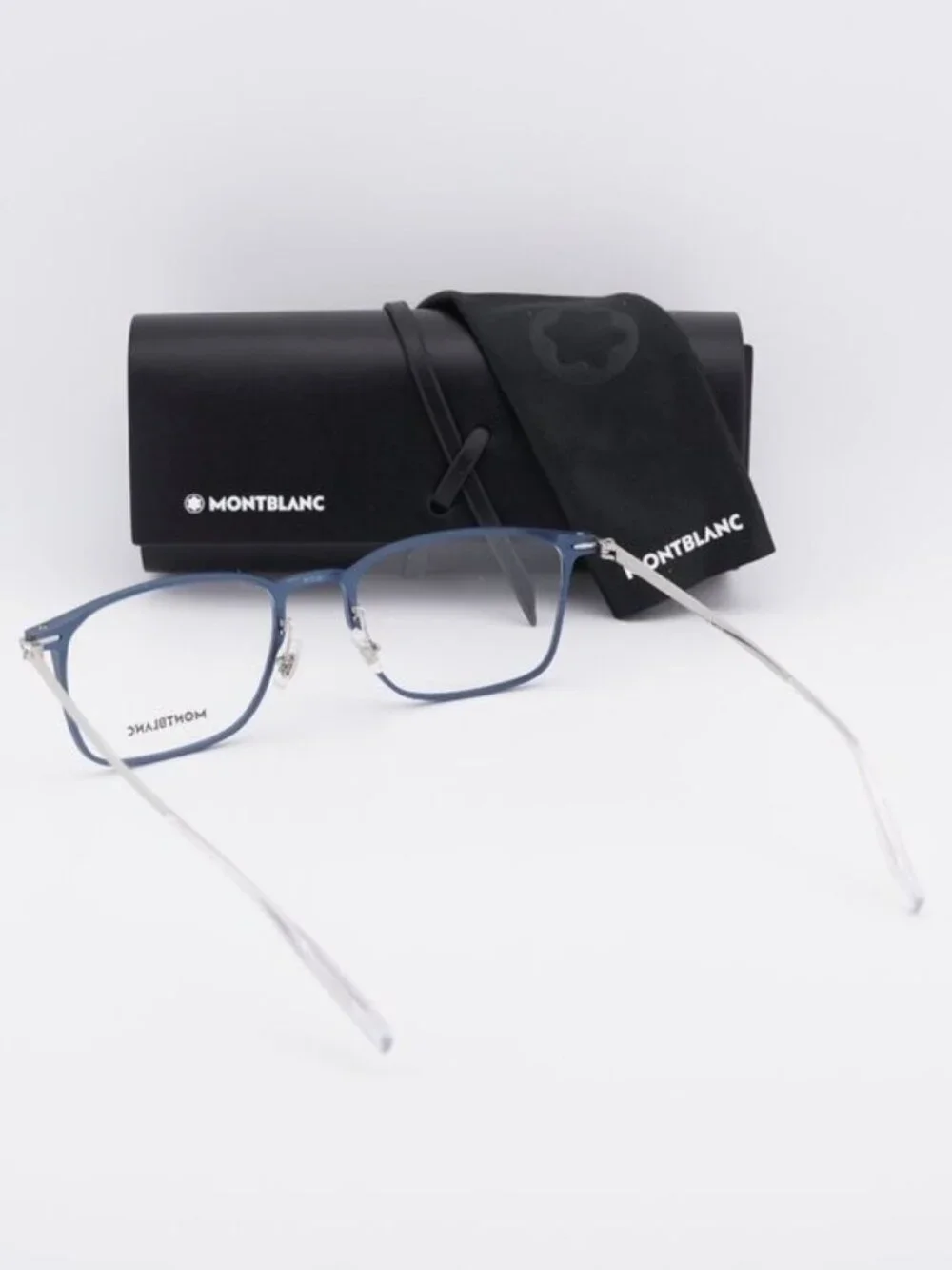 Montblanc MB0193O 003 Rectangle Eyeglasses 55mm – Blue